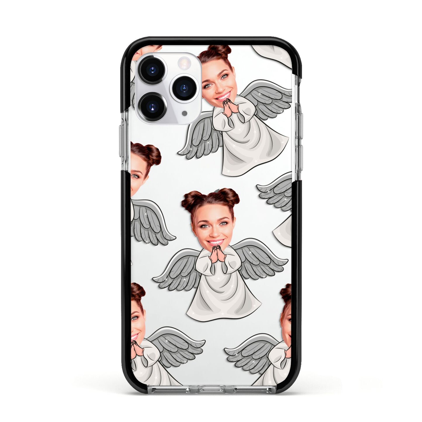 Angel Photo Face Apple iPhone 11 Pro in Silver with Black Impact Case