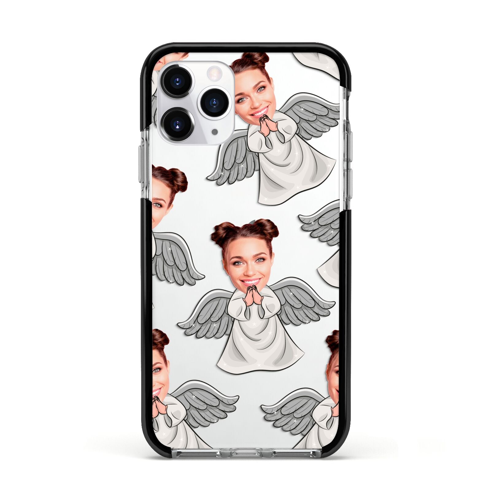 Angel Photo Face Apple iPhone 11 Pro in Silver with Black Impact Case