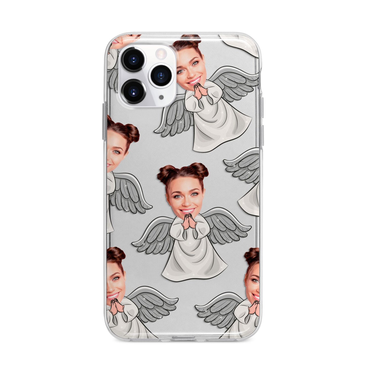 Angel Photo Face Apple iPhone 11 Pro in Silver with Bumper Case