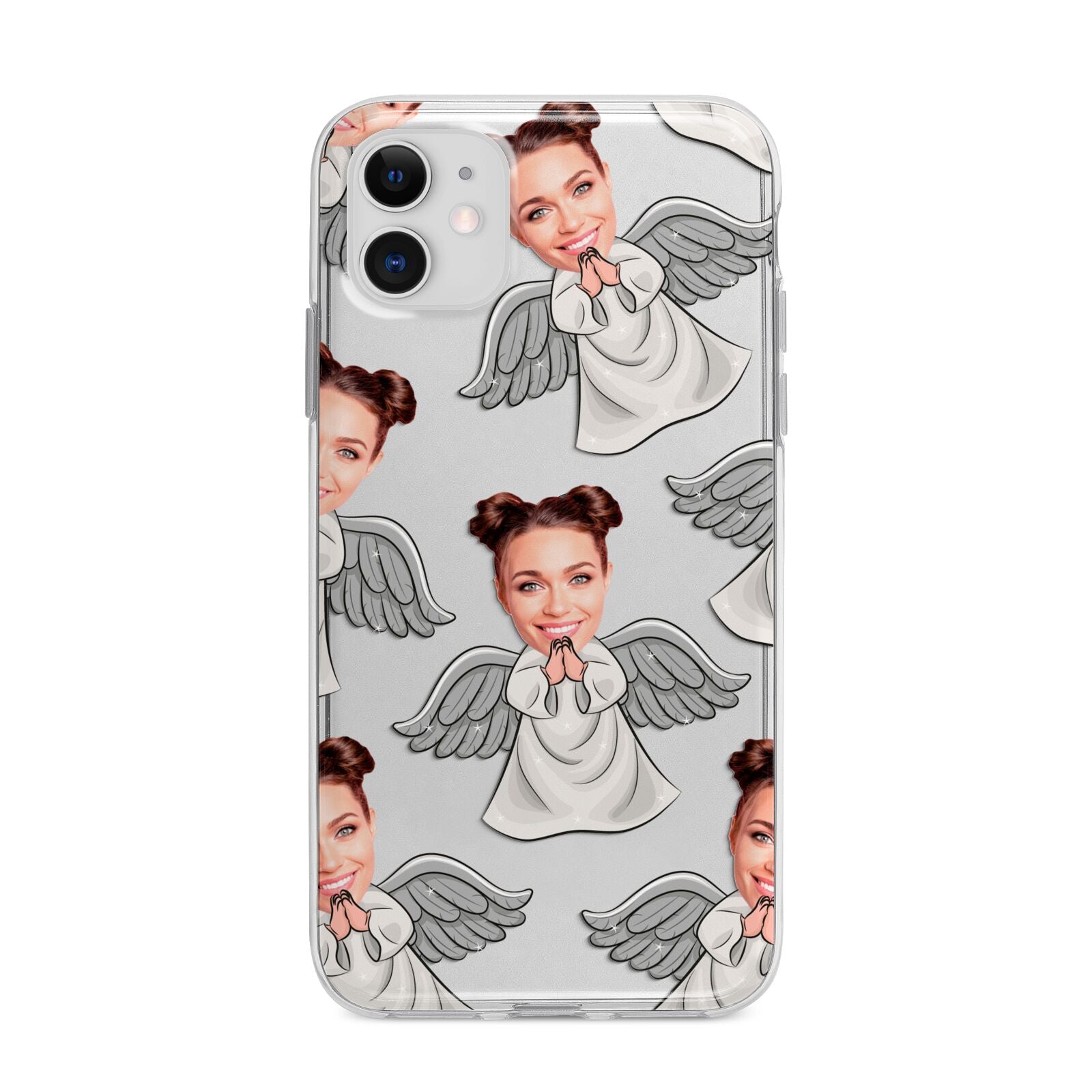 Angel Photo Face Apple iPhone 11 in White with Bumper Case
