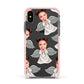 Angel Photo Face Apple iPhone Xs Impact Case Pink Edge on Black Phone