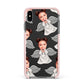 Angel Photo Face Apple iPhone Xs Max Impact Case Pink Edge on Black Phone
