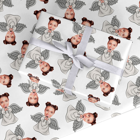 Angel Photo Face Custom Wrapping Paper