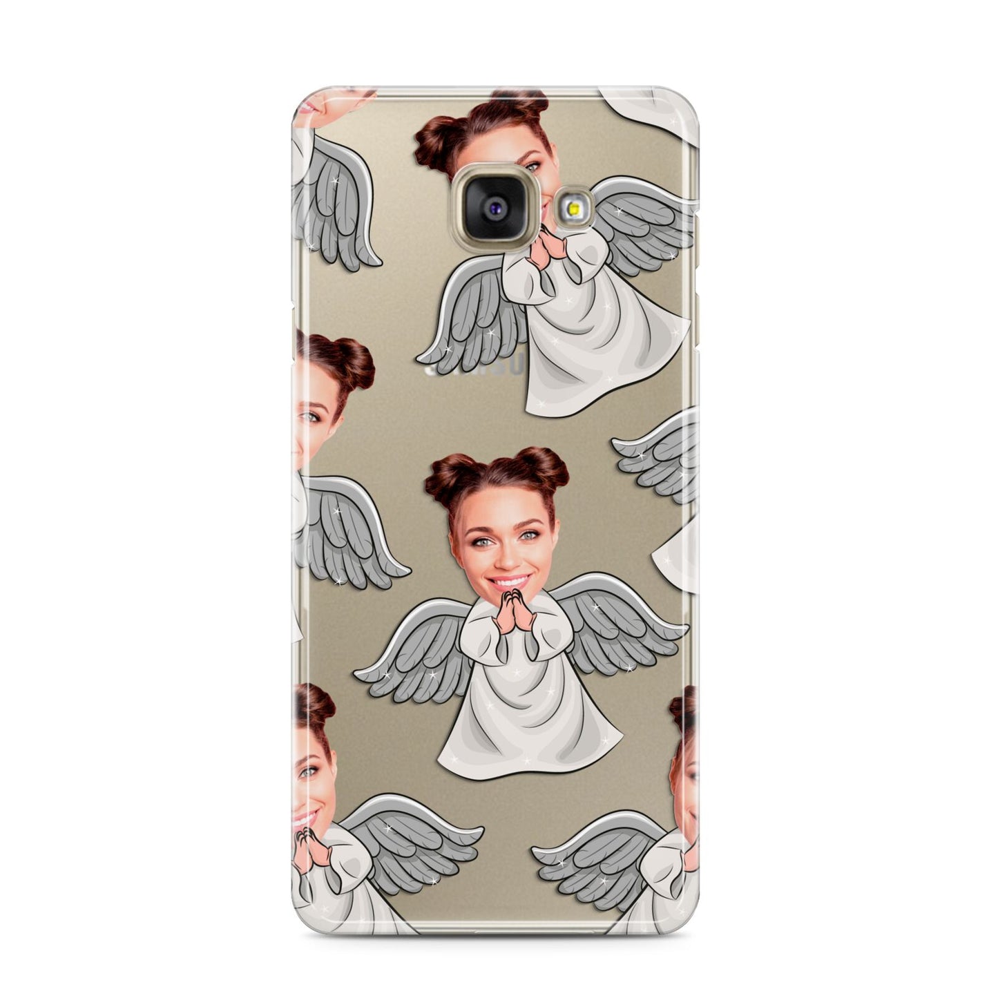 Angel Photo Face Samsung Galaxy A3 2016 Case on gold phone