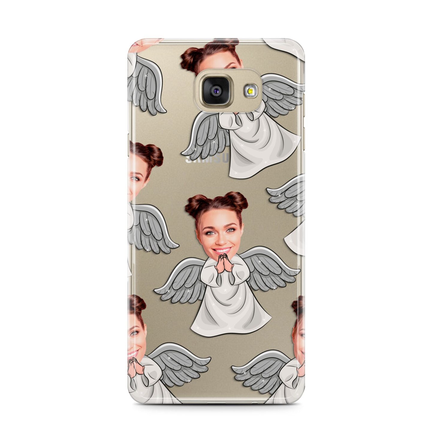 Angel Photo Face Samsung Galaxy A7 2016 Case on gold phone
