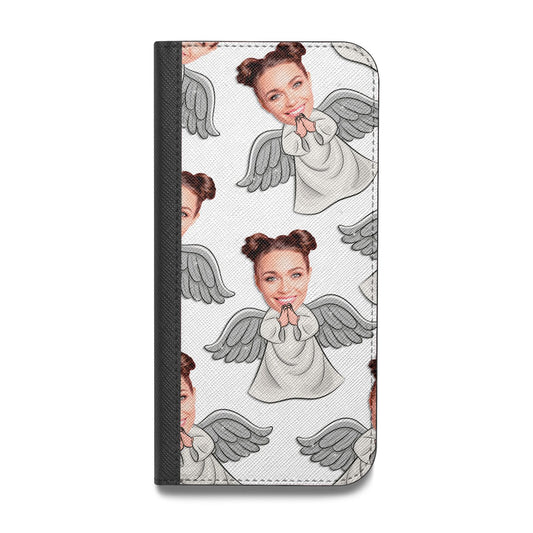 Angel Photo Face Vegan Leather Flip iPhone Case