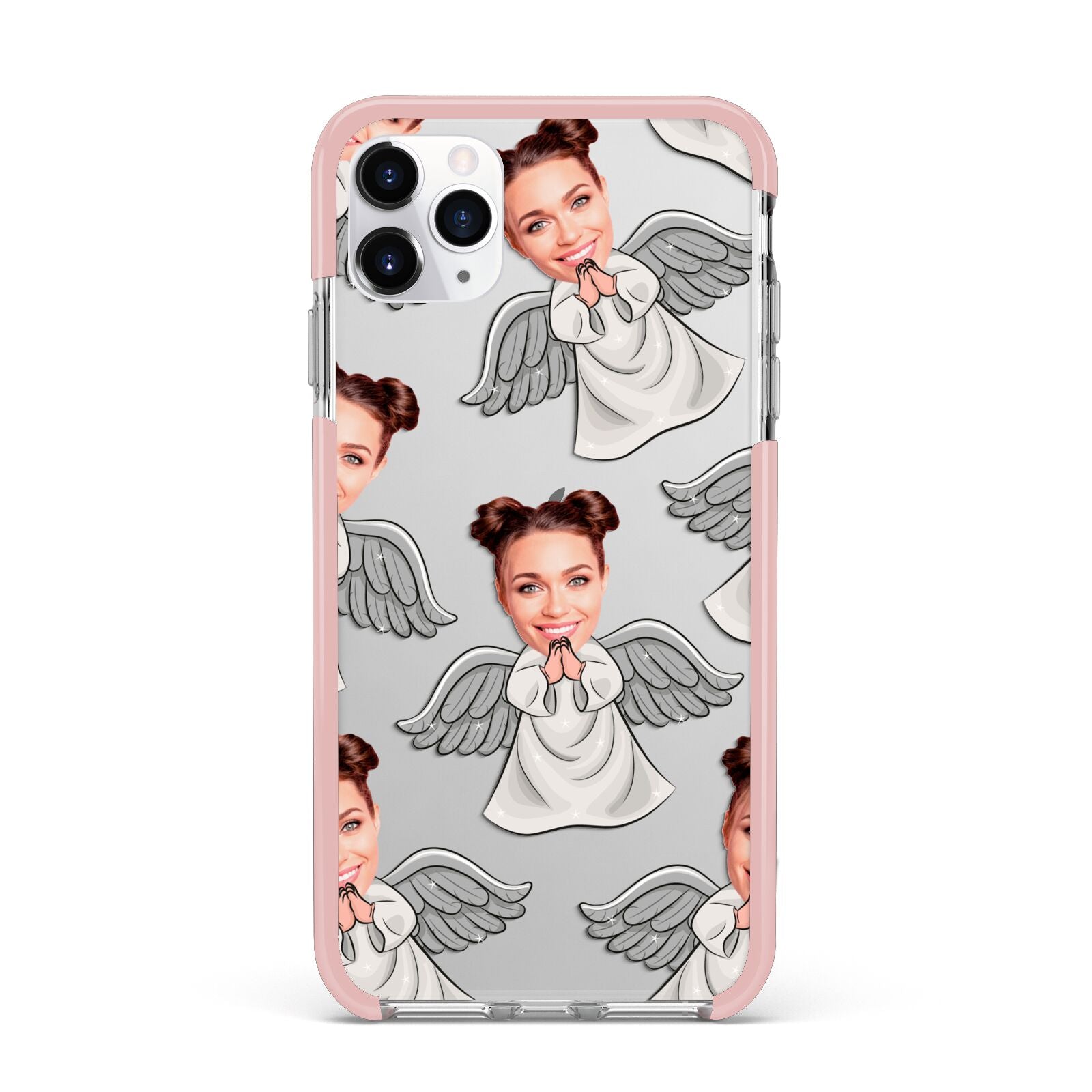 Angel Photo Face iPhone 11 Pro Max Impact Pink Edge Case