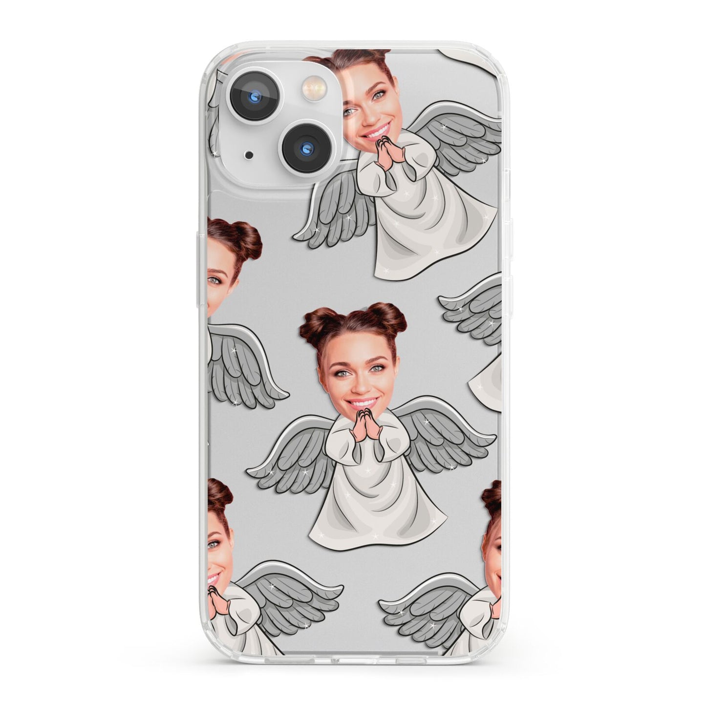 Angel Photo Face iPhone 13 Clear Bumper Case