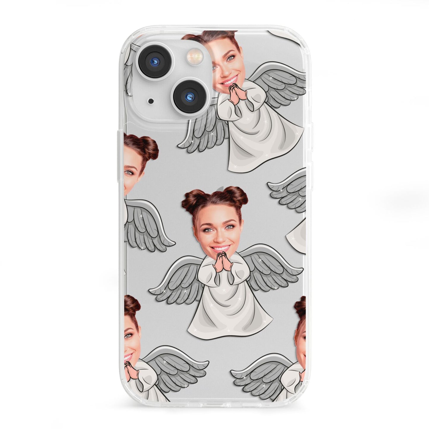 Angel Photo Face iPhone 13 Mini Clear Bumper Case