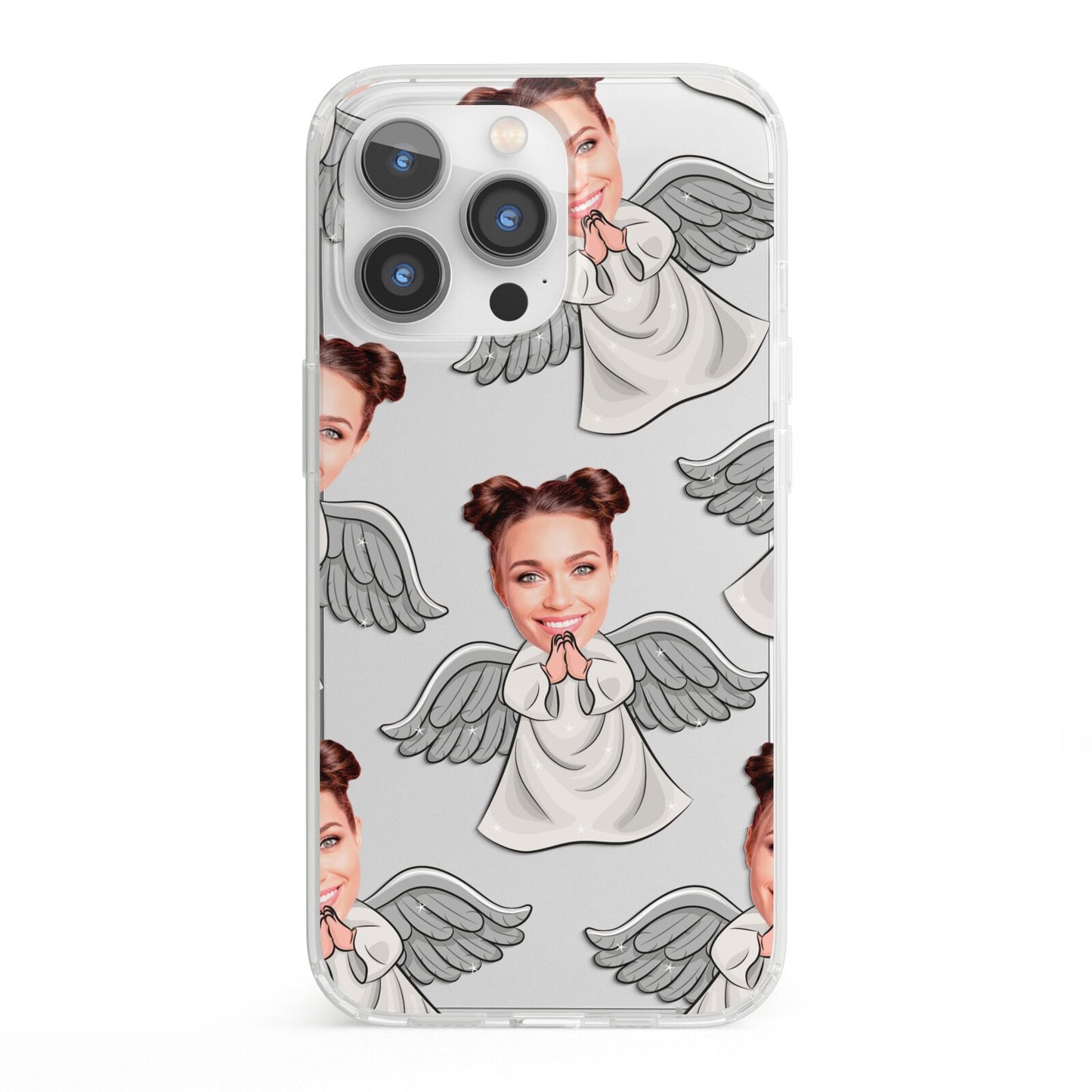 Angel Photo Face iPhone 13 Pro Clear Bumper Case
