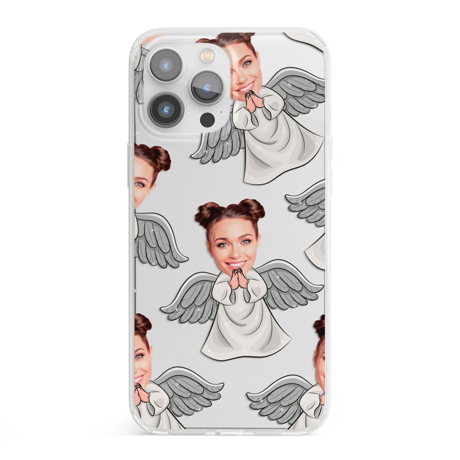 Angel Photo Face iPhone 13 Pro Max Clear Bumper Case