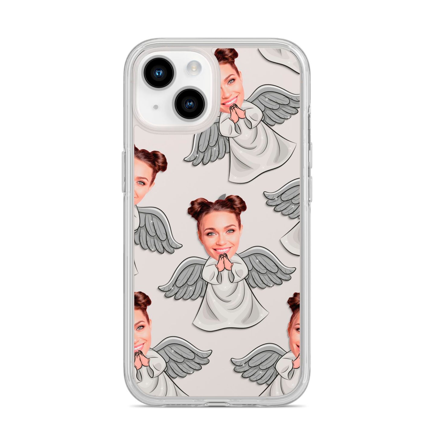 Angel Photo Face iPhone 14 Clear Tough Case Starlight