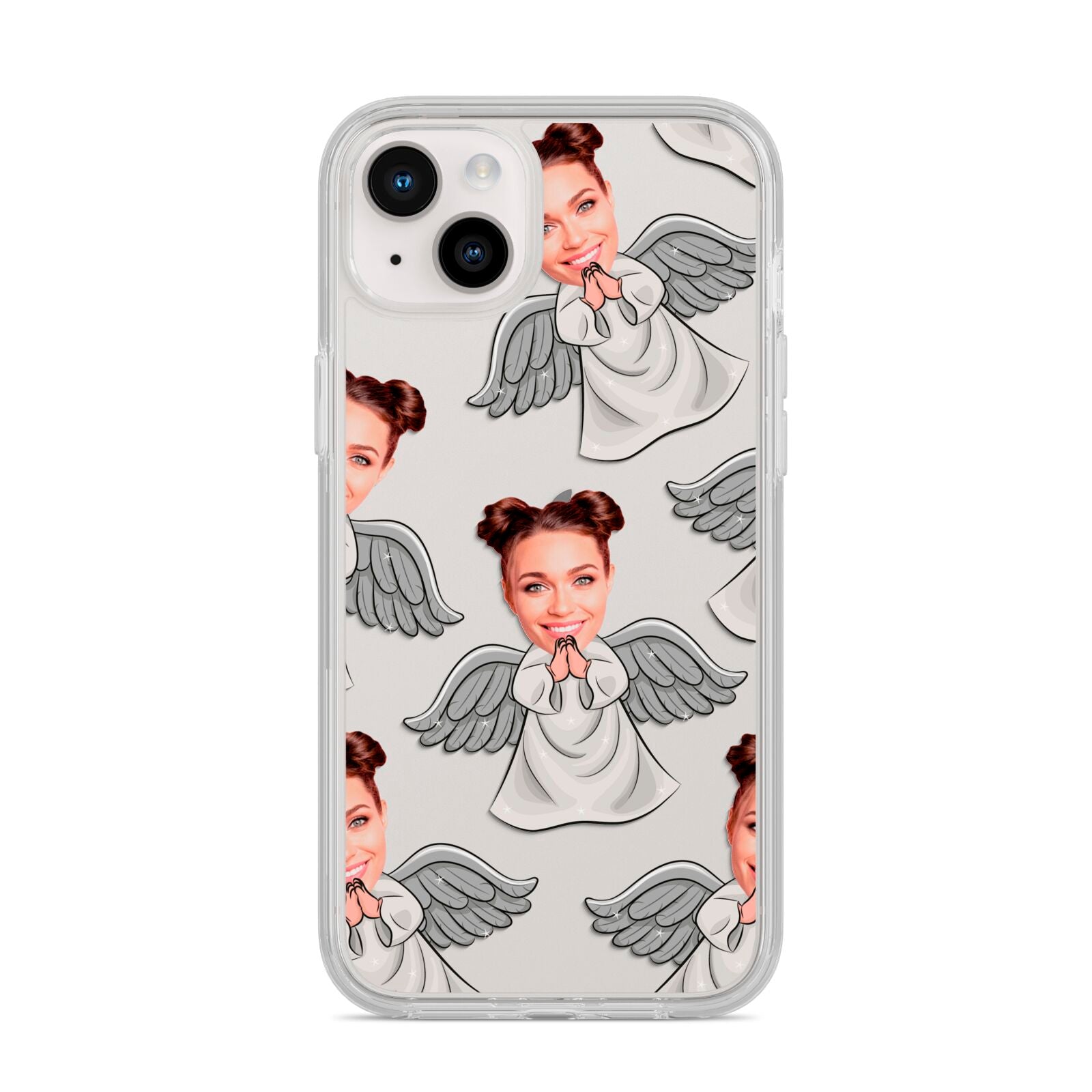 Angel Photo Face iPhone 14 Plus Clear Tough Case Starlight
