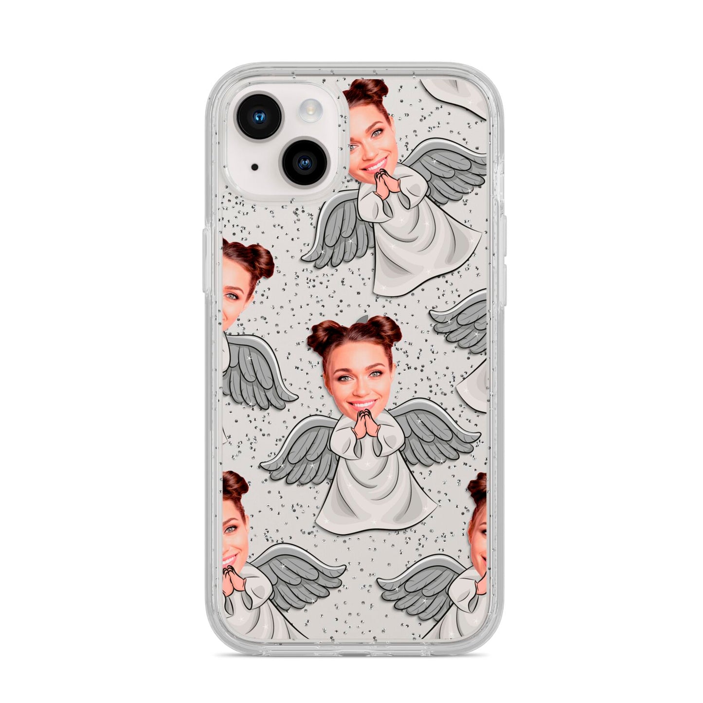 Angel Photo Face iPhone 14 Plus Glitter Tough Case Starlight