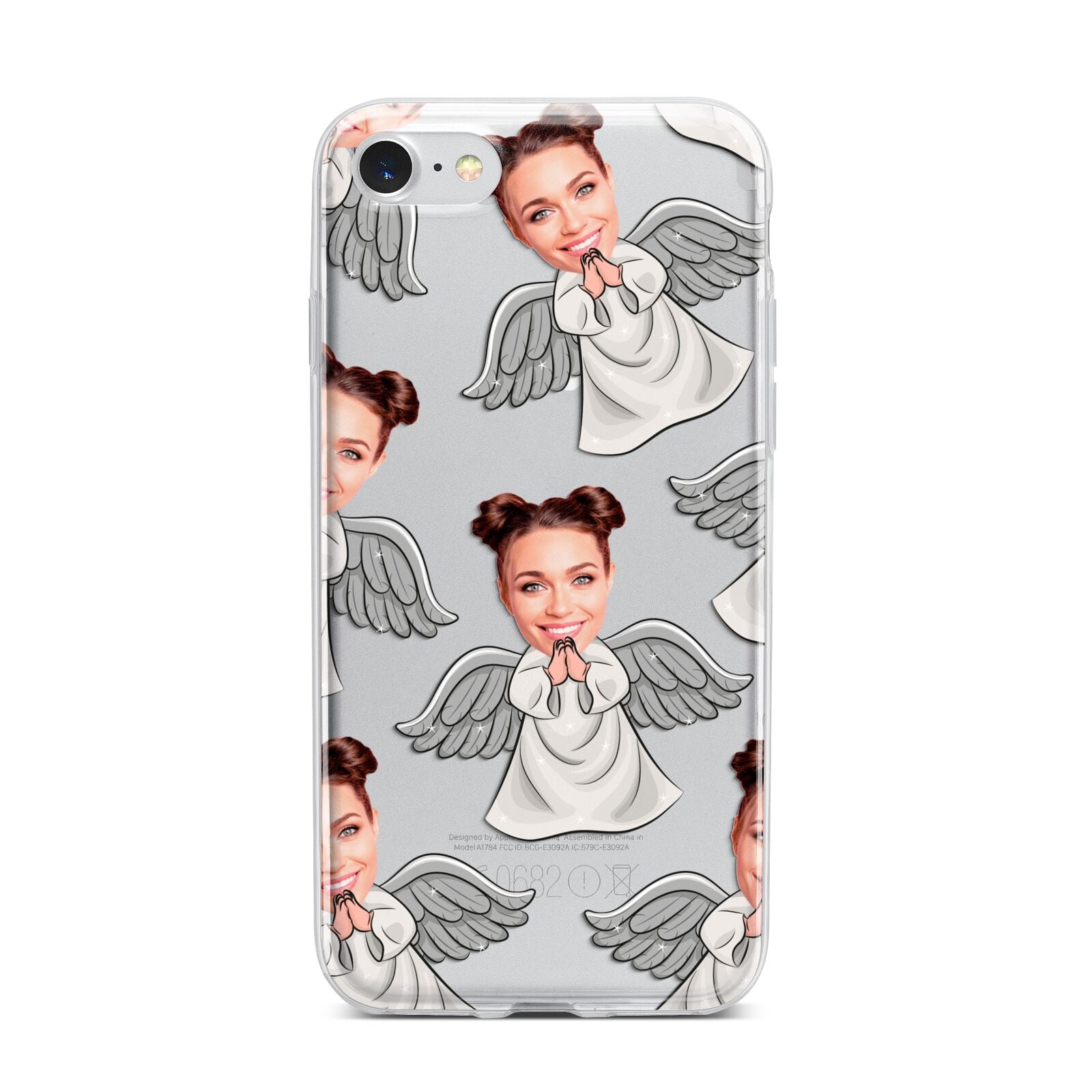 Angel Photo Face iPhone 7 Bumper Case on Silver iPhone