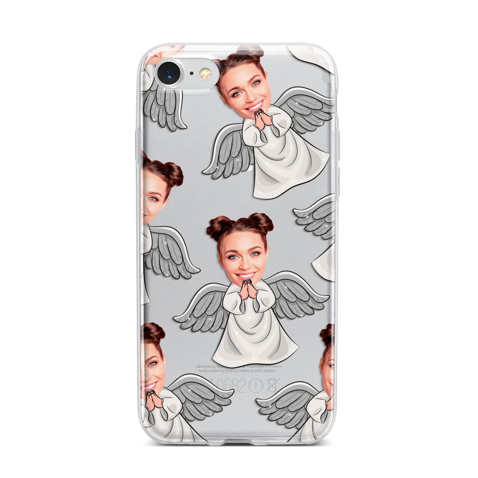 Angel Photo Face iPhone 7 Bumper Case on Silver iPhone