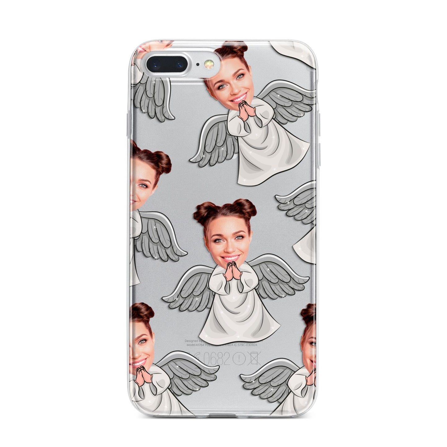 Angel Photo Face iPhone 7 Plus Bumper Case on Silver iPhone
