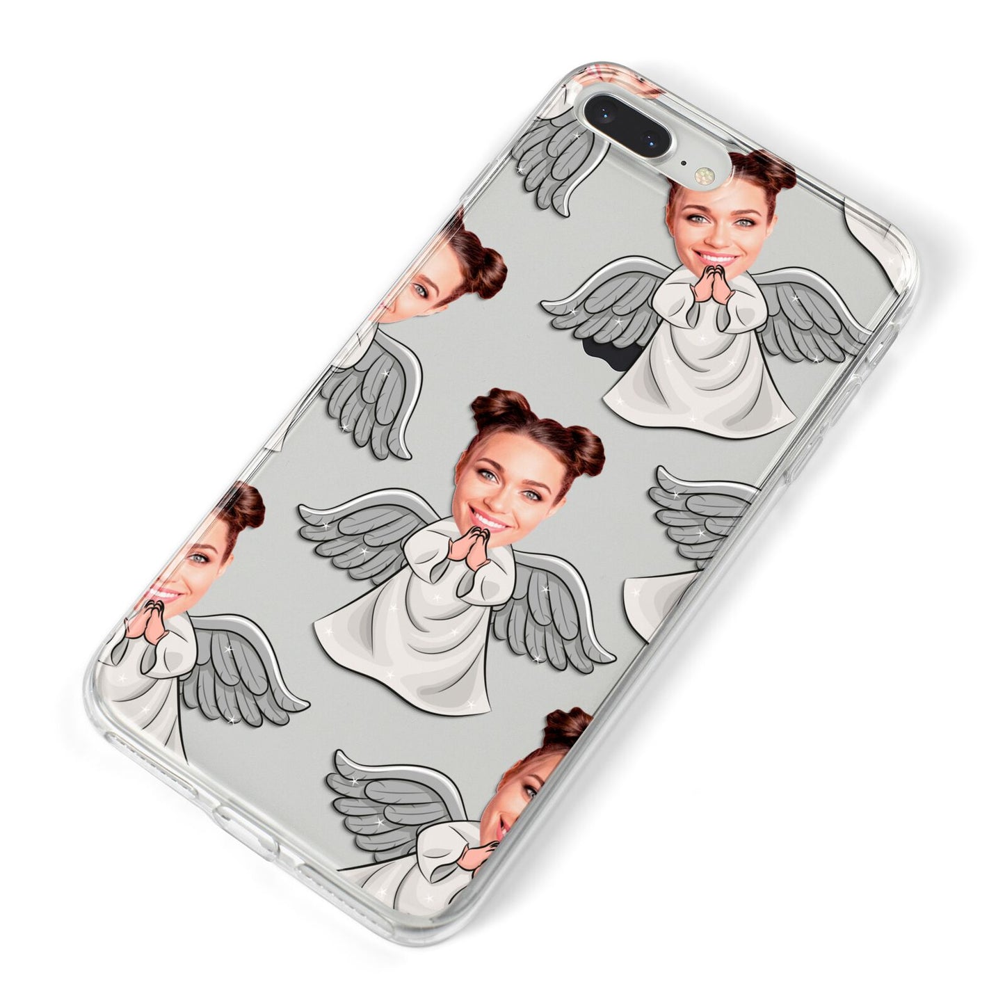 Angel Photo Face iPhone 8 Plus Bumper Case on Silver iPhone Alternative Image