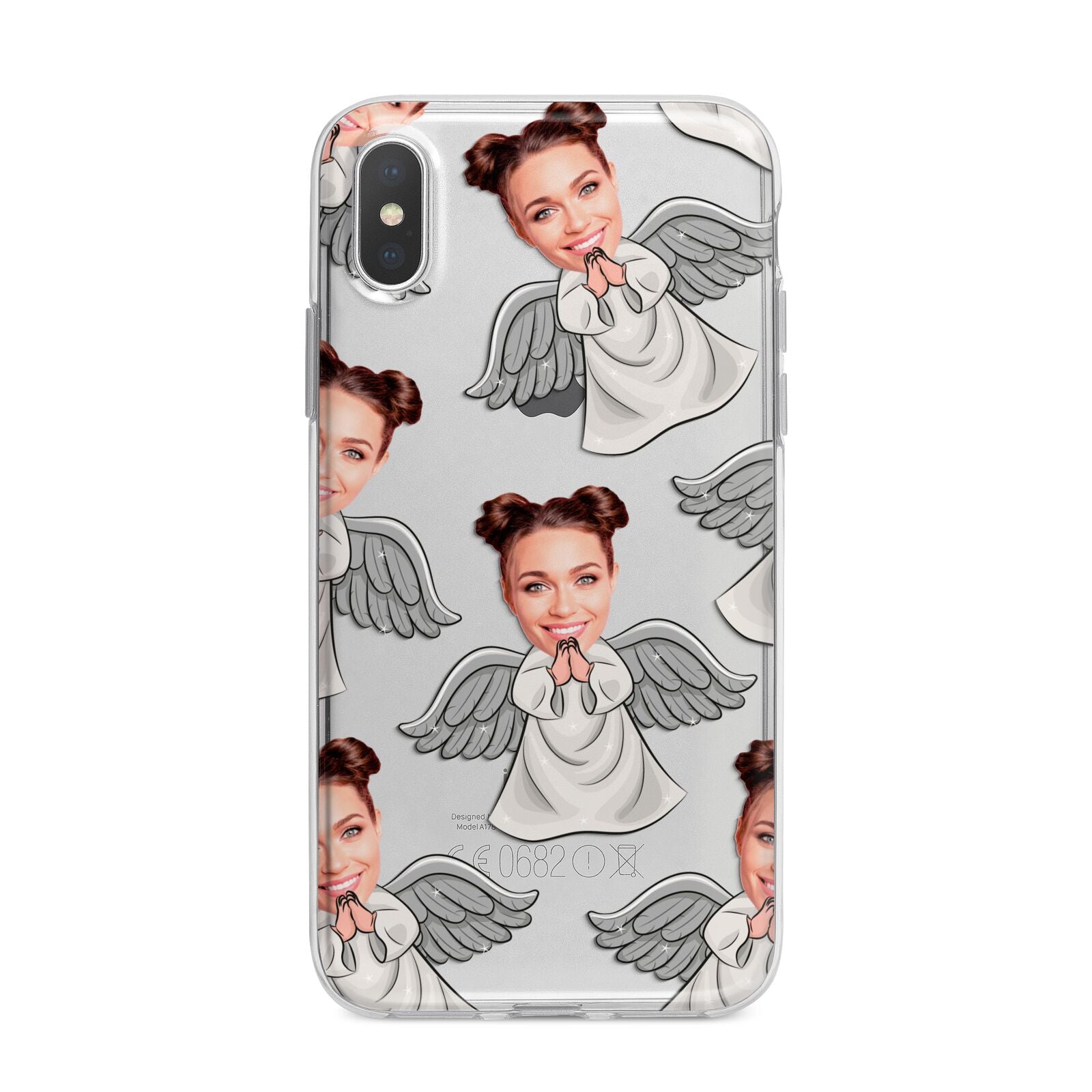 Angel Photo Face iPhone X Bumper Case on Silver iPhone Alternative Image 1