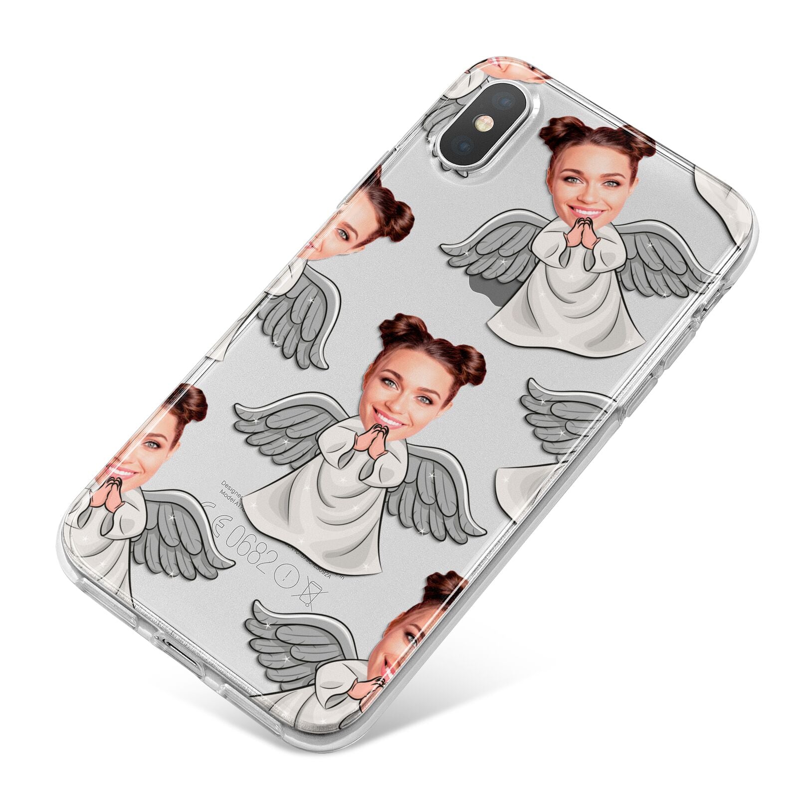 Angel Photo Face iPhone X Bumper Case on Silver iPhone