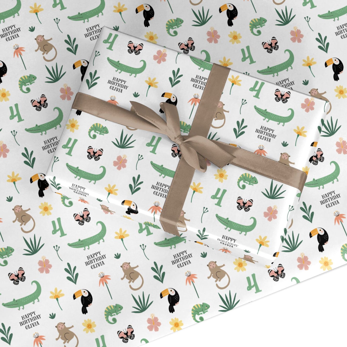 Animals Personalised Happy Birthday Custom Wrapping Paper