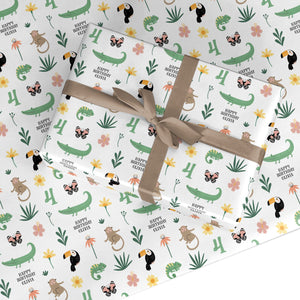 Animals Personalised Happy Birthday Wrapping Paper