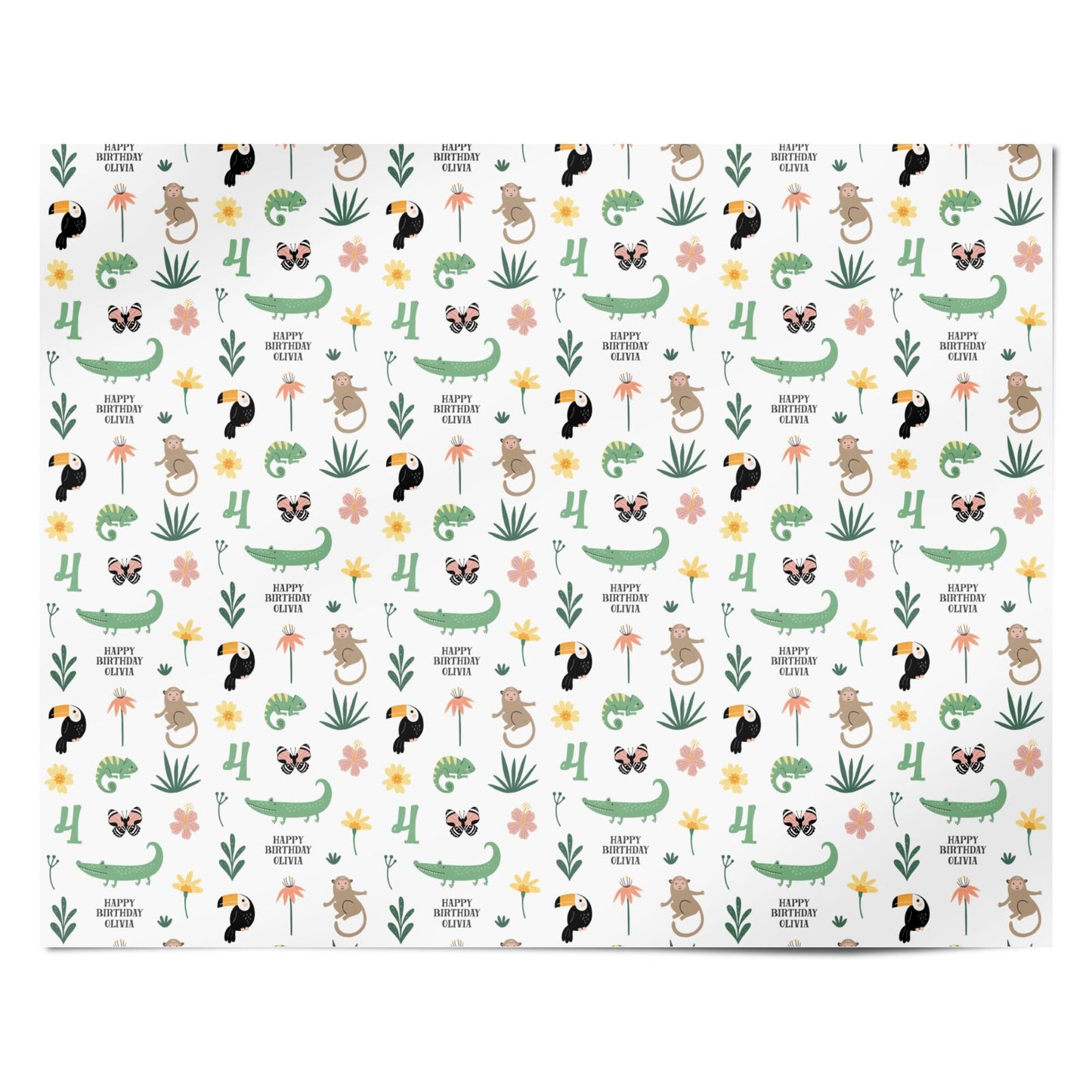 Animals Personalised Happy Birthday Personalised Wrapping Paper Alternative