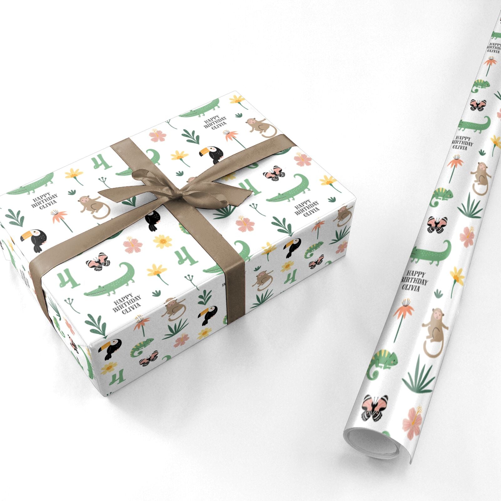 Animals Personalised Happy Birthday Personalised Wrapping Paper