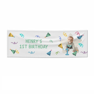Any Age Happy Birthday Personalised Photo Banner