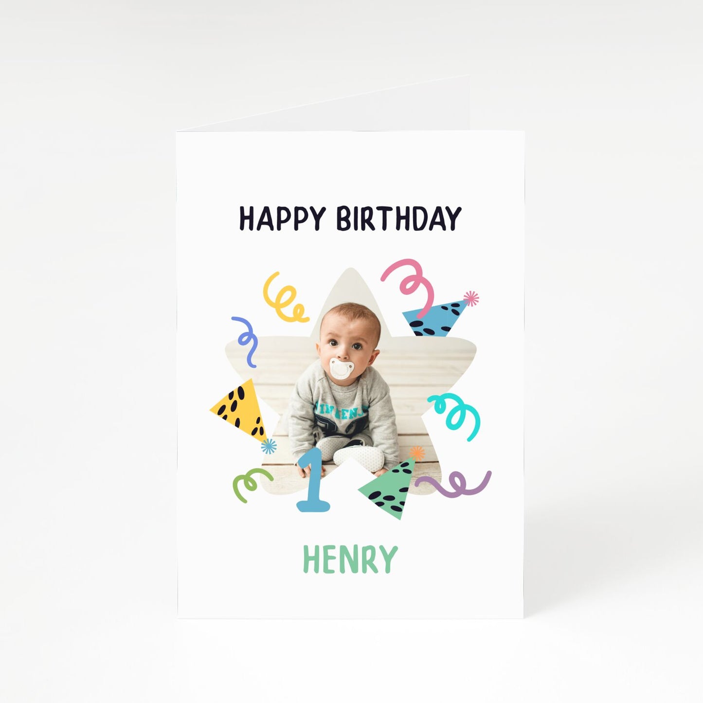 Any Age Happy Birthday Personalised Photo A5 Greetings Card