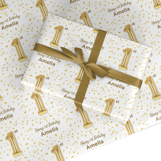 Any Age Personalised Birthday Custom Wrapping Paper
