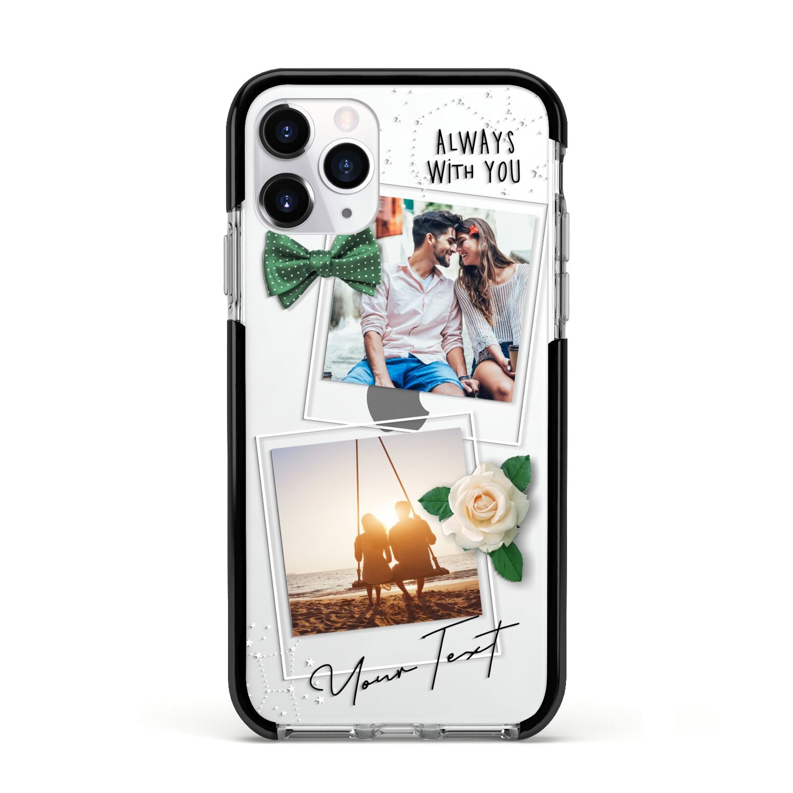 Astrology Photo Montage Upload with Text Apple iPhone 11 Pro in Silver with Black Impact Case