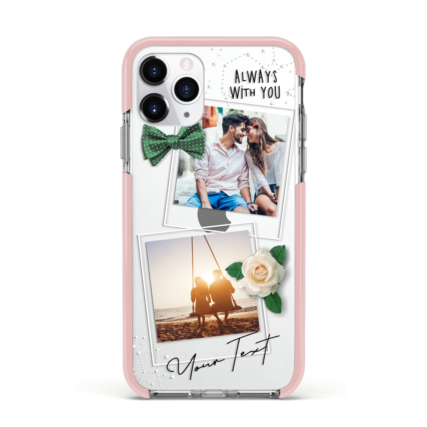 Astrology Photo Montage Upload with Text Apple iPhone 11 Pro in Silver with Pink Impact Case