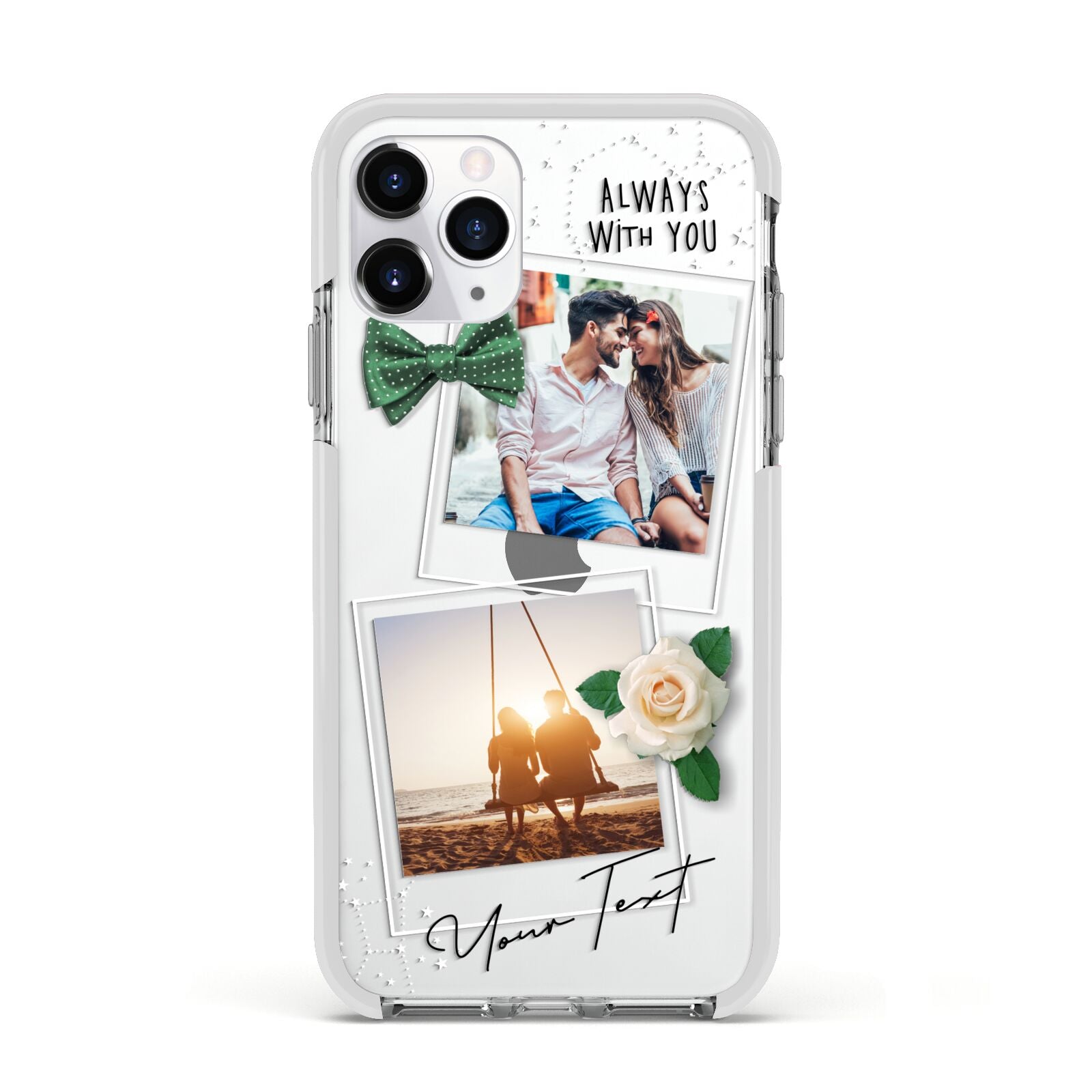 Astrology Photo Montage Upload with Text Apple iPhone 11 Pro in Silver with White Impact Case