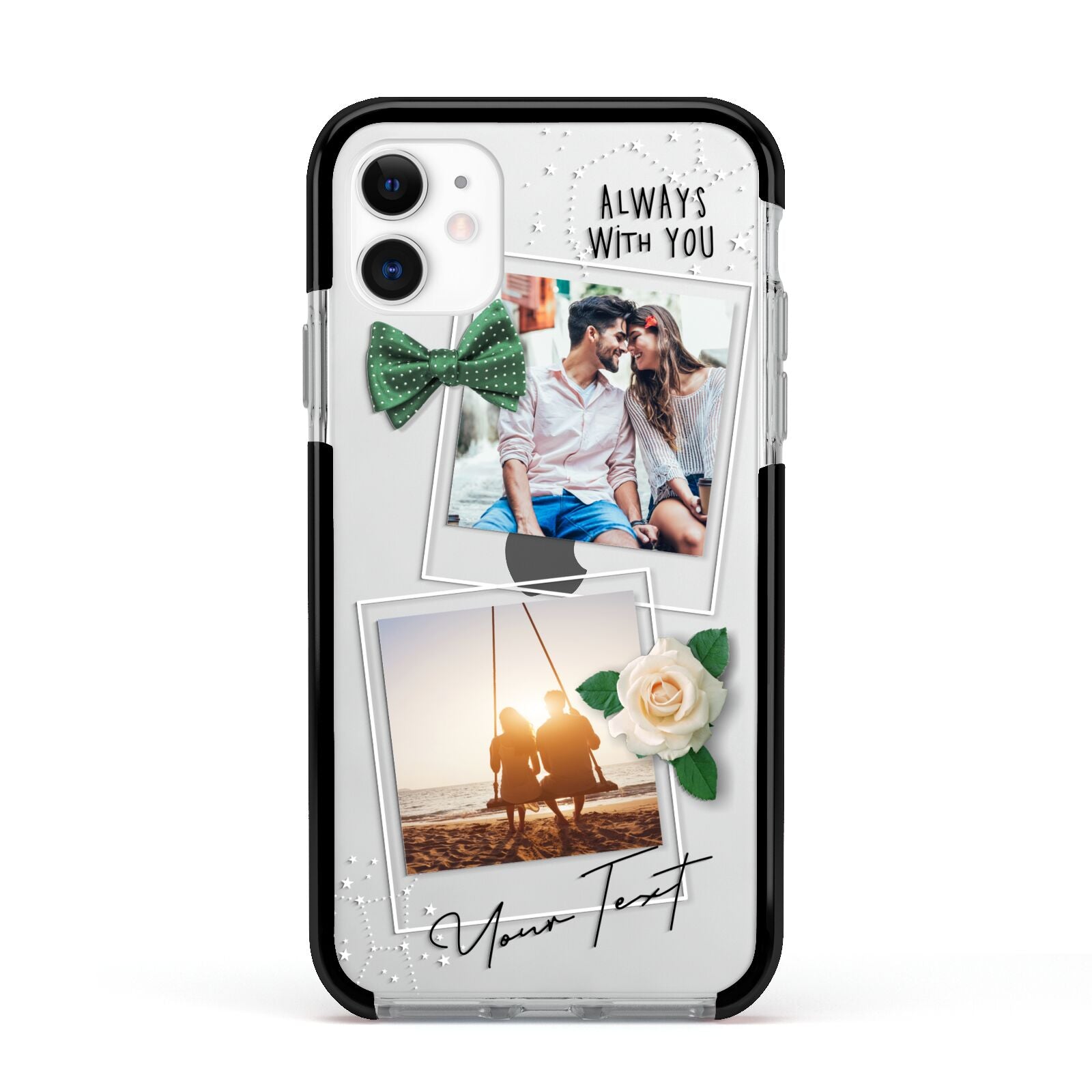 Astrology Photo Montage Upload with Text Apple iPhone 11 in White with Black Impact Case