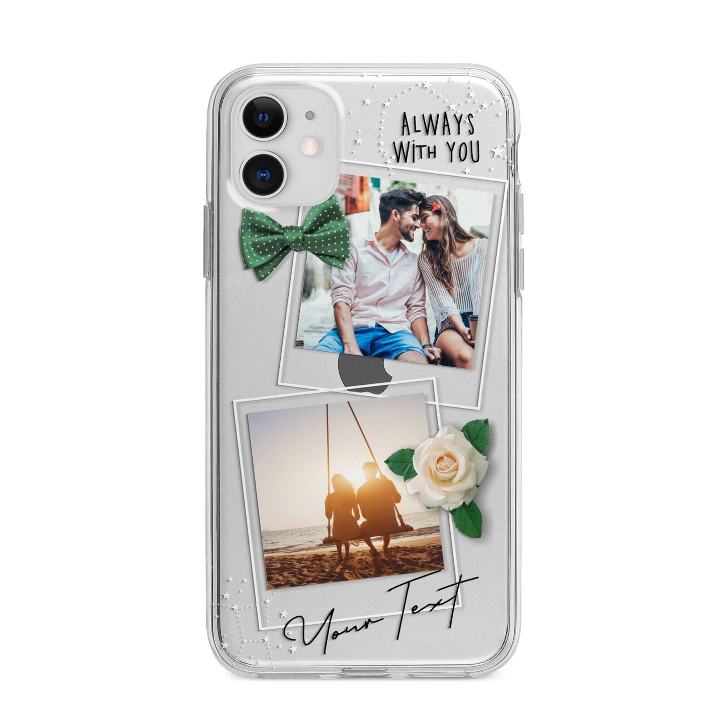 Astrology Photo Montage Upload with Text Apple iPhone 11 in White with Bumper Case