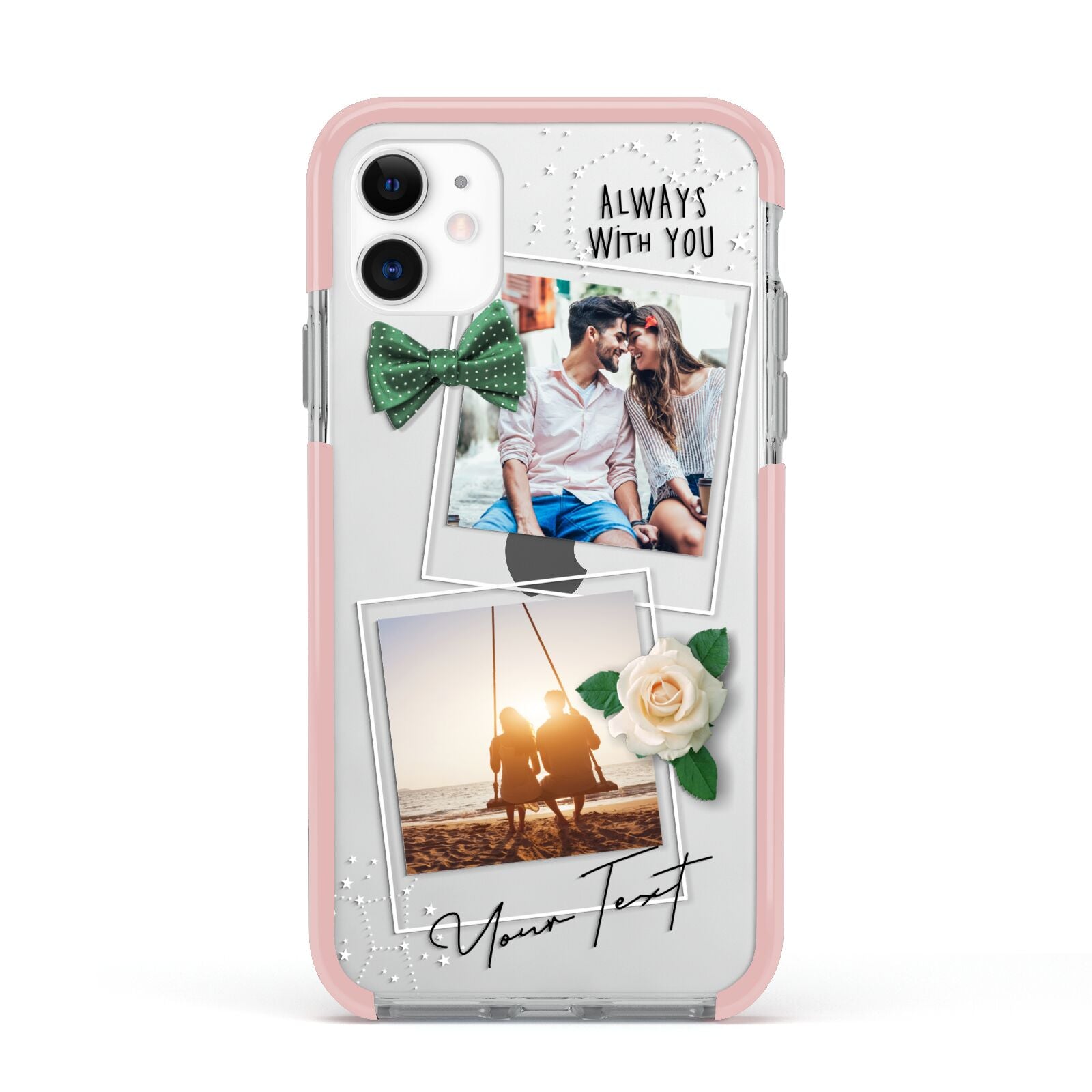 Astrology Photo Montage Upload with Text Apple iPhone 11 in White with Pink Impact Case