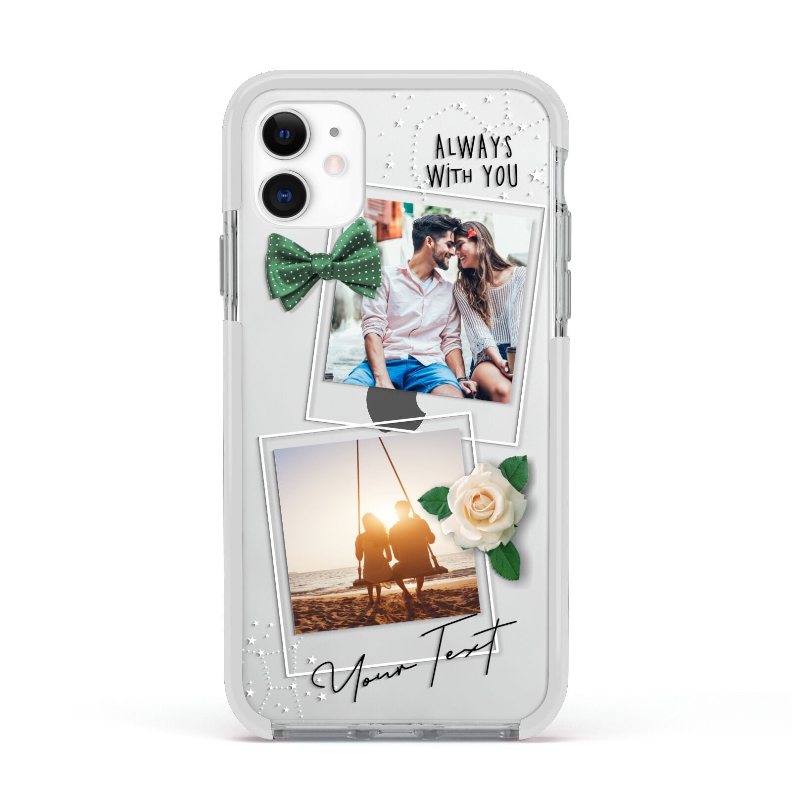 Astrology Photo Montage Upload with Text Apple iPhone 11 in White with White Impact Case