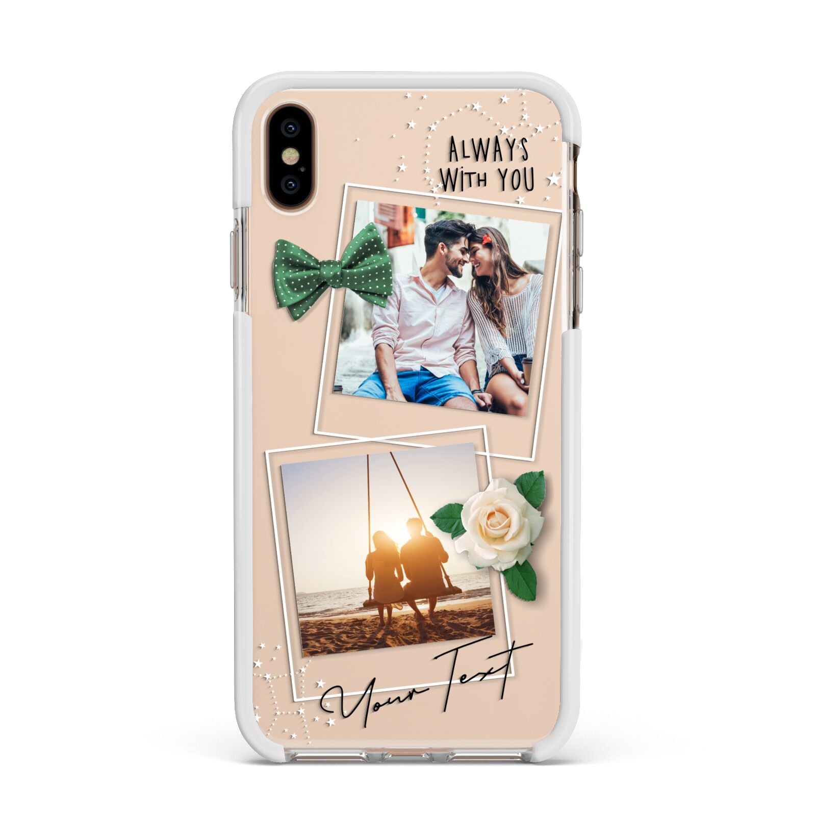 Astrology Photo Montage Upload with Text Apple iPhone Xs Max Impact Case White Edge on Gold Phone