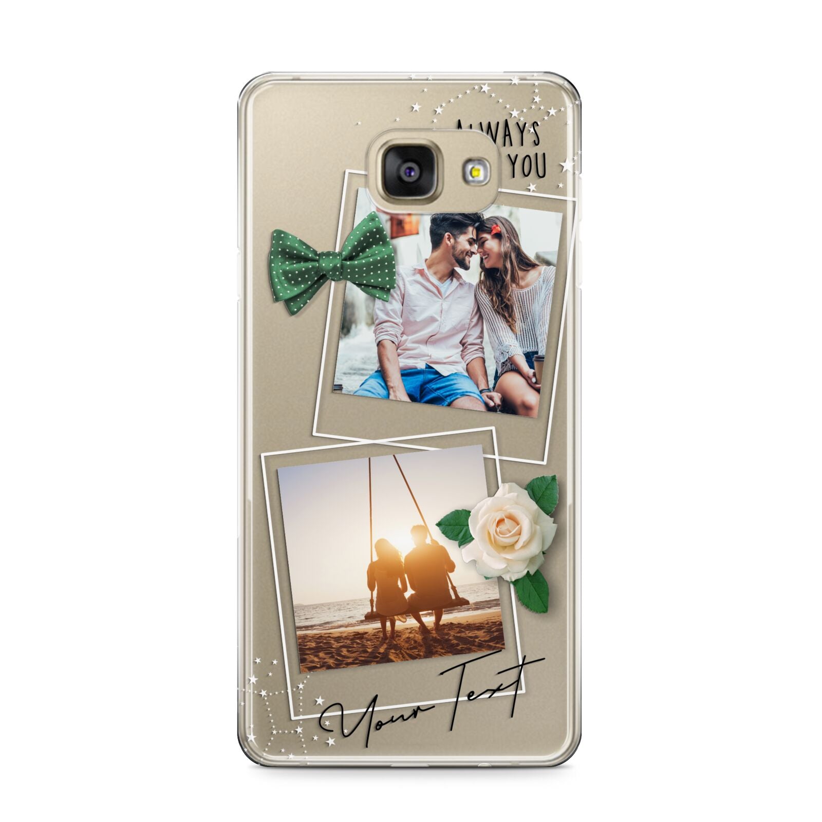Astrology Photo Montage Upload with Text Samsung Galaxy A9 2016 Case on gold phone