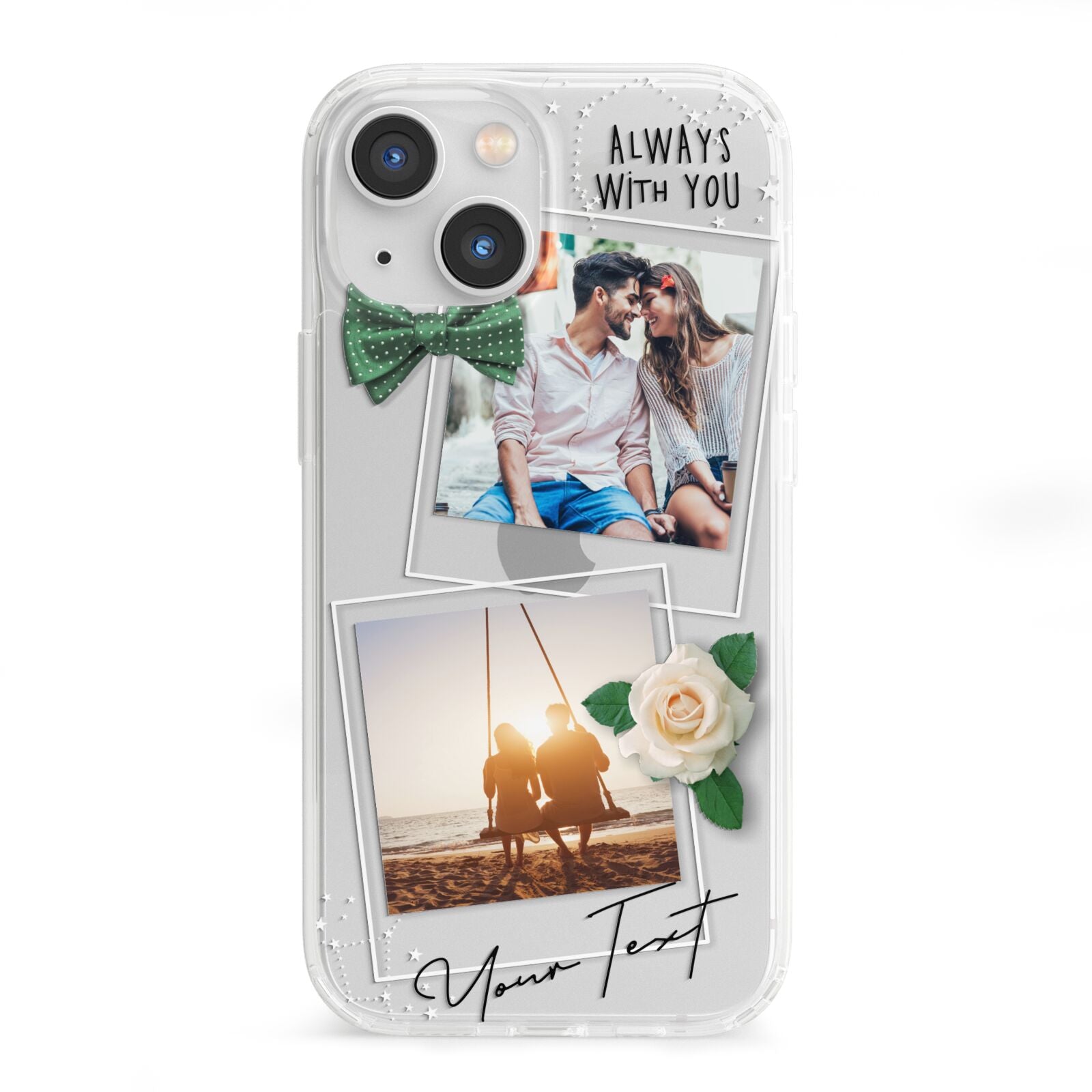 Astrology Photo Montage Upload with Text iPhone 13 Mini Clear Bumper Case