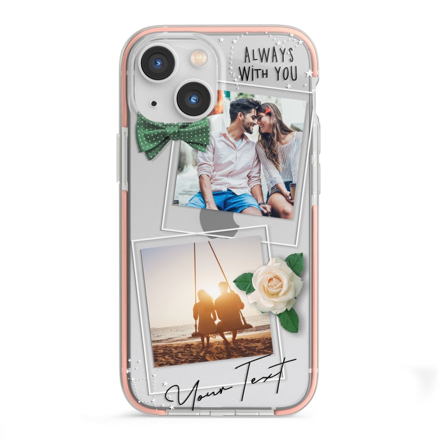 Astrology Photo Montage Upload with Text iPhone 13 Mini TPU Impact Case with Pink Edges