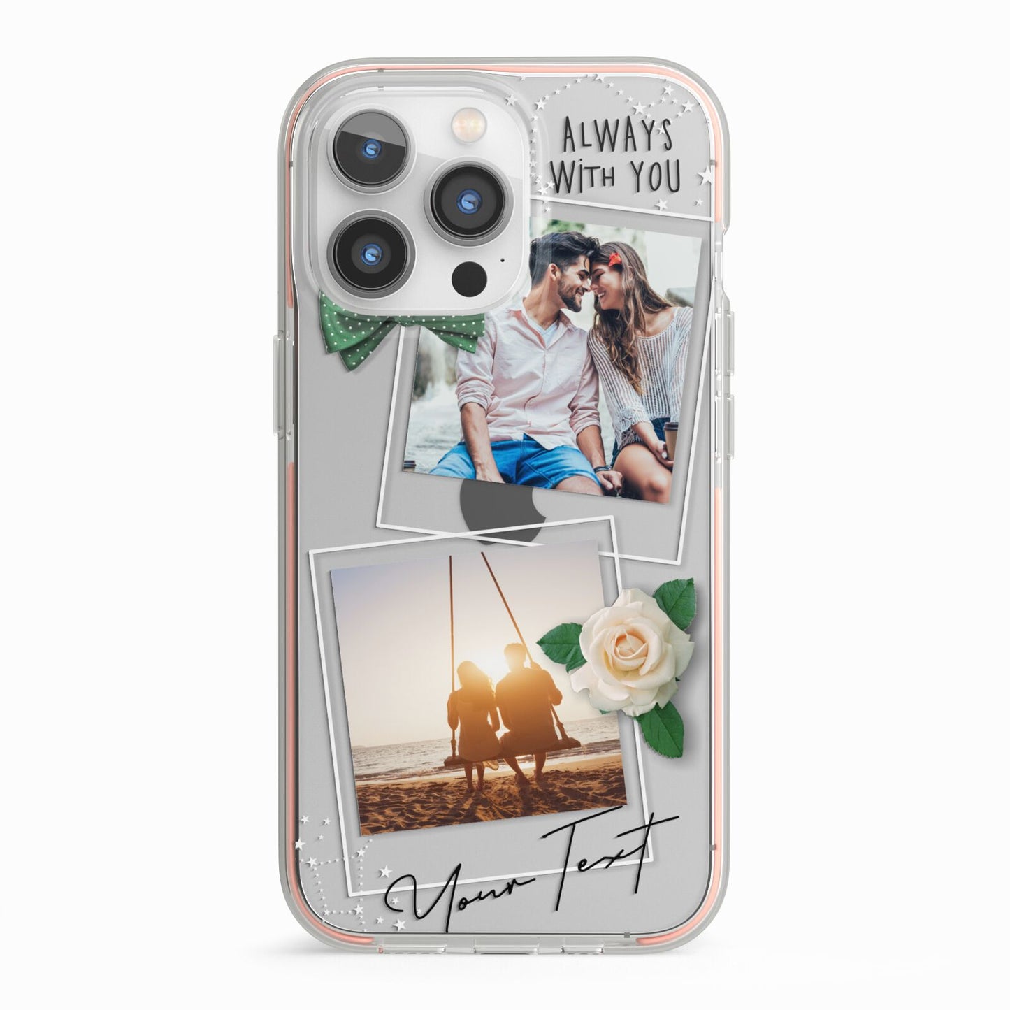 Astrology Photo Montage Upload with Text iPhone 13 Pro TPU Impact Case with Pink Edges
