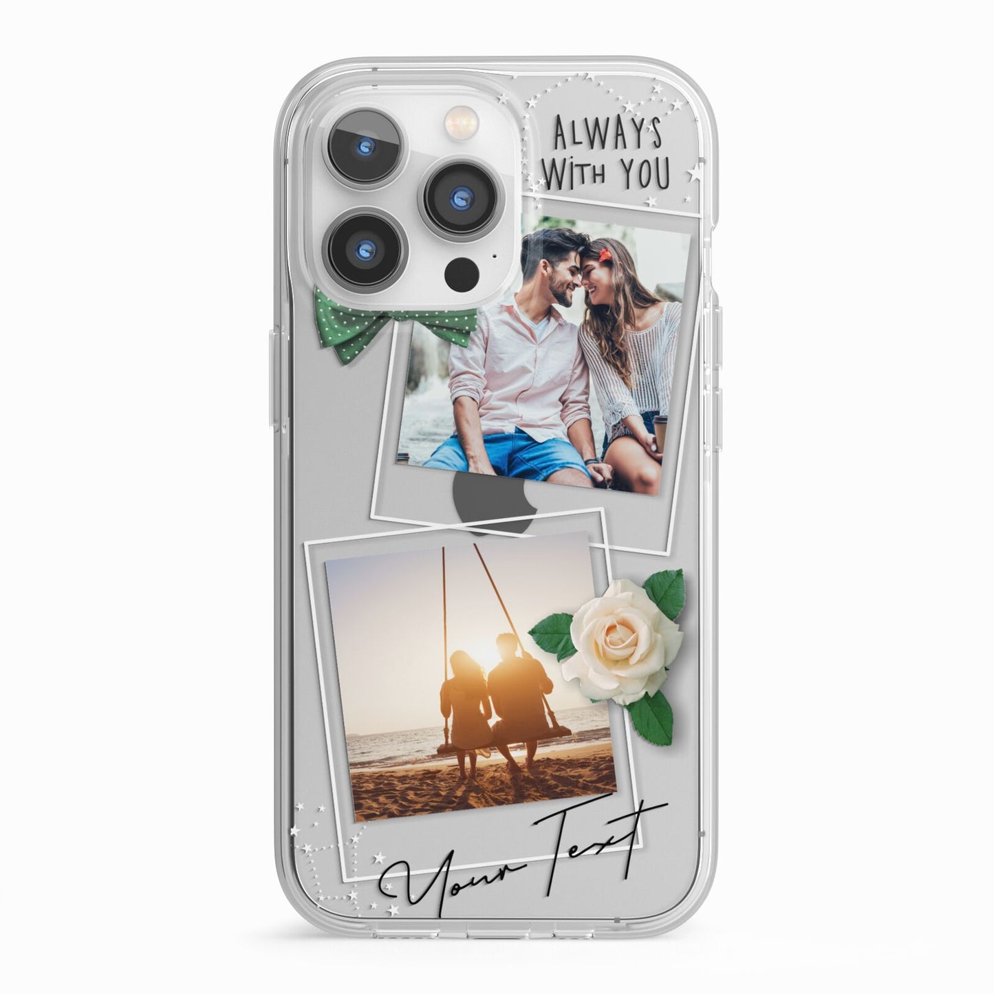 Astrology Photo Montage Upload with Text iPhone 13 Pro TPU Impact Case with White Edges