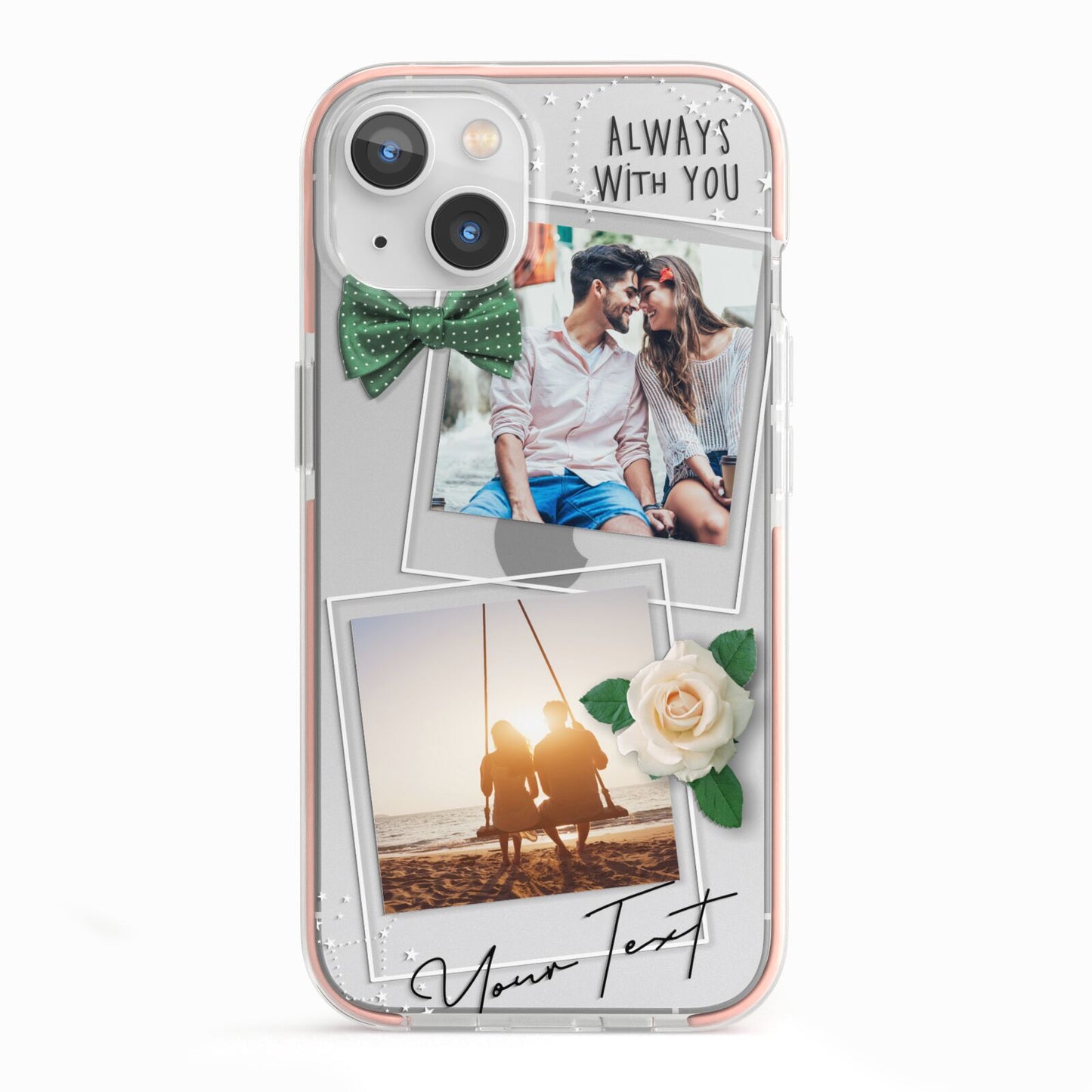 Astrology Photo Montage Upload with Text iPhone 13 TPU Impact Case with Pink Edges