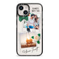 Astrology Photo Montage Upload with Text iPhone 14 Black Impact Case on Silver phone