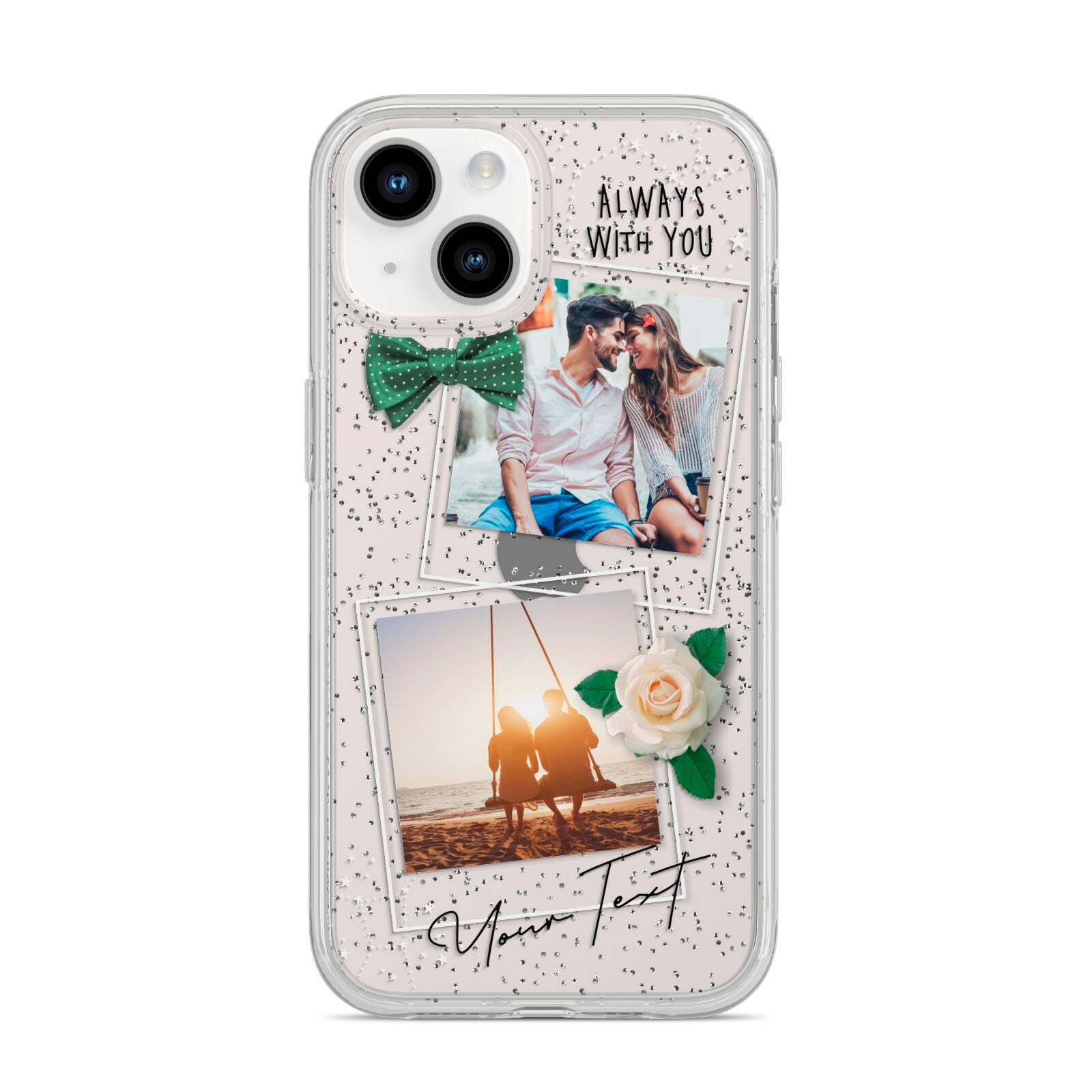 Astrology Photo Montage Upload with Text iPhone 14 Glitter Tough Case Starlight