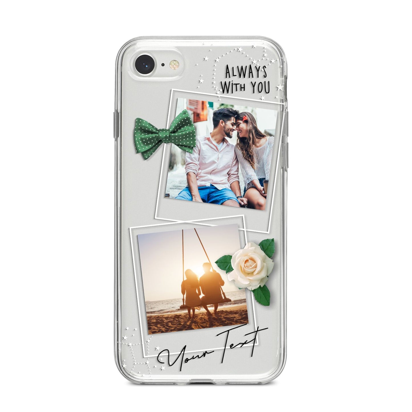 Astrology Photo Montage Upload with Text iPhone 8 Bumper Case on Silver iPhone