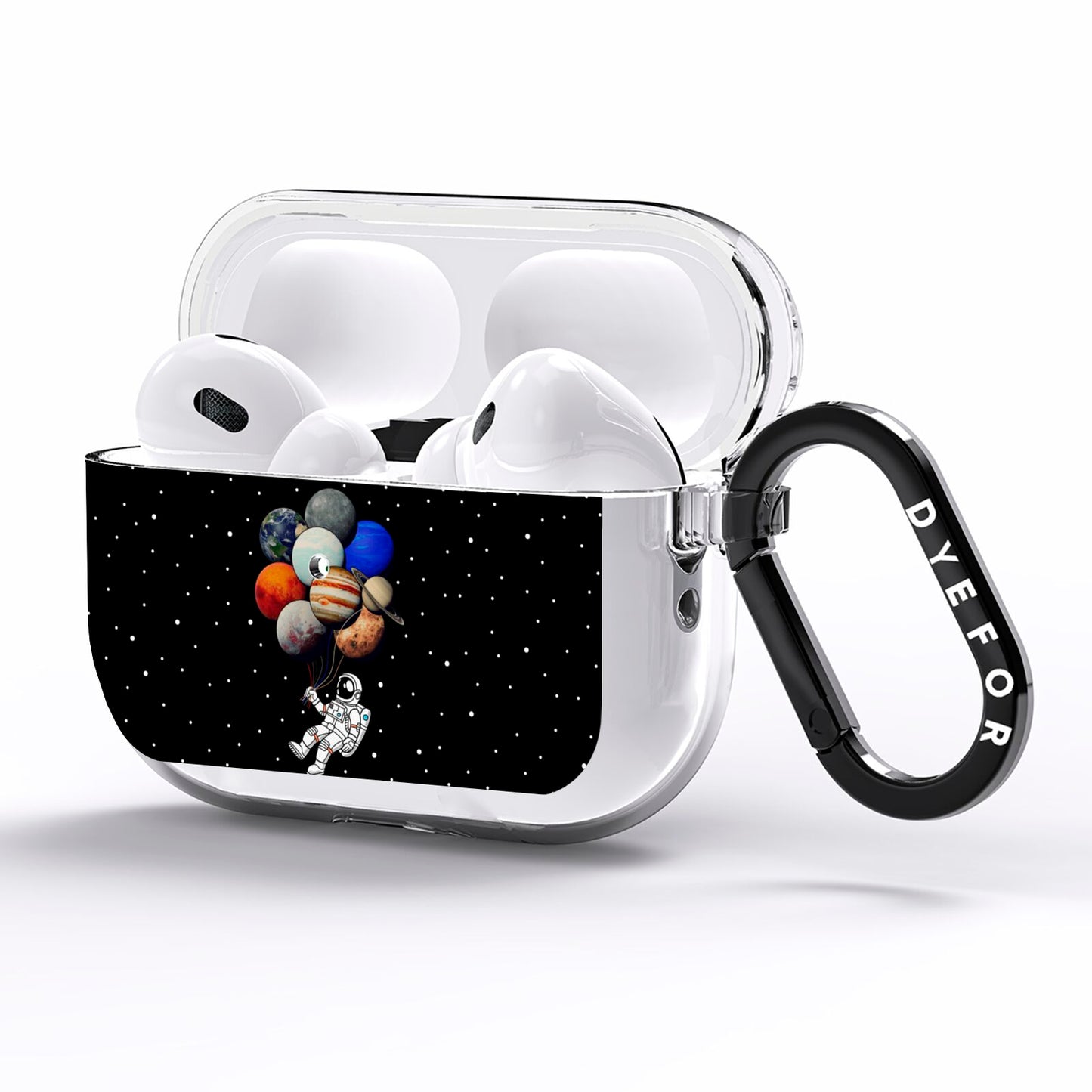 Astronaut Planet Balloons AirPods Pro Clear Case Side Image