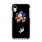 Astronaut Planet Balloons Apple iPhone XR Impact Case Black Edge on Silver Phone